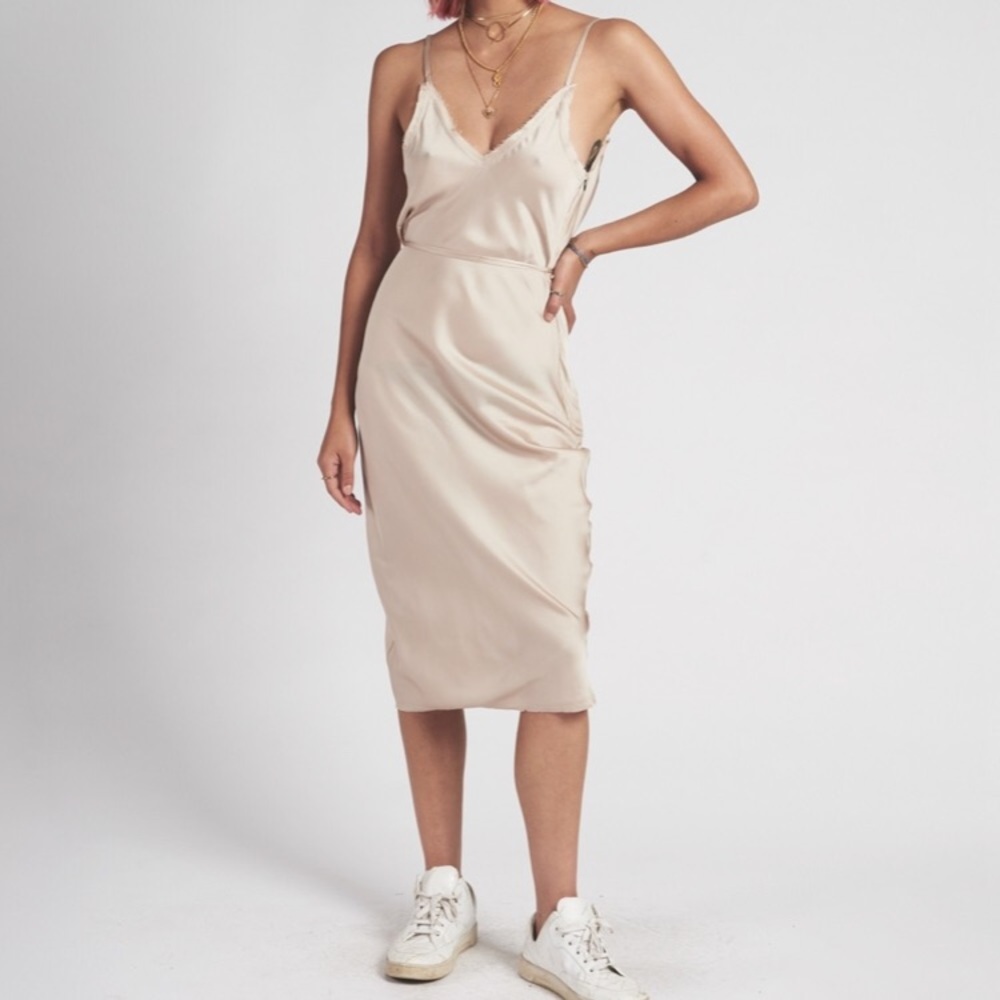 one teaspoon midnight faux silk dress latte xs NWT